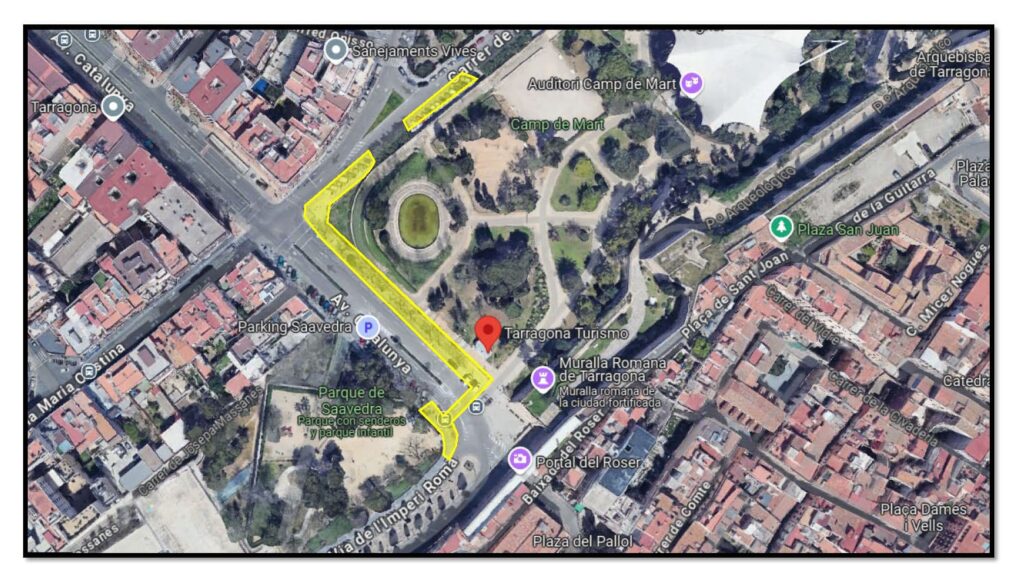 Planol de la zona afectada per l'obra de renovació