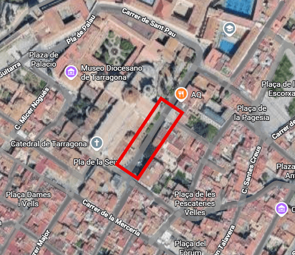Plànol de la zona de treball al carrer de les Coques